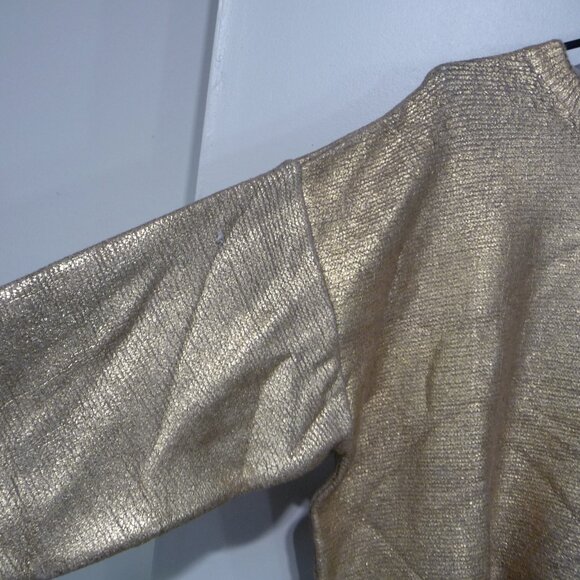 ZARA GOLD METALLIC OVERSIZE SWEATER MEDIUM - Picture 6 of 9